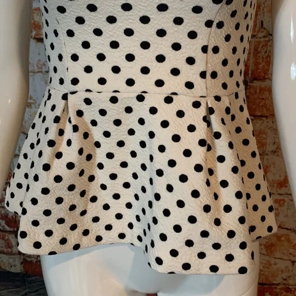 Anthropologie New with Tags Postmark Polka Dot Peplum Top - Picture 4 of 6